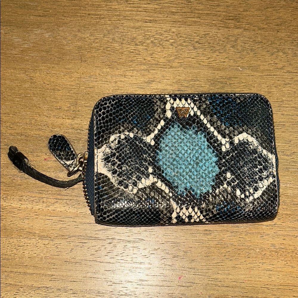 Blue and Black Snakeskin Pattern Wallet